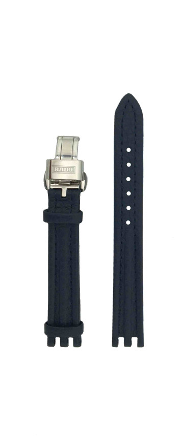 Uhrenarmband Rado 01.153.0344.3.220 / 153.03443 / R070871310 Leder Blau 13mm